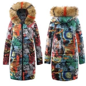 New Parkas Women Winter Coat Faux Fur Collar
